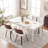 Aura Faux Leather Upholstered Swivel Dining Armchairs-1799981775