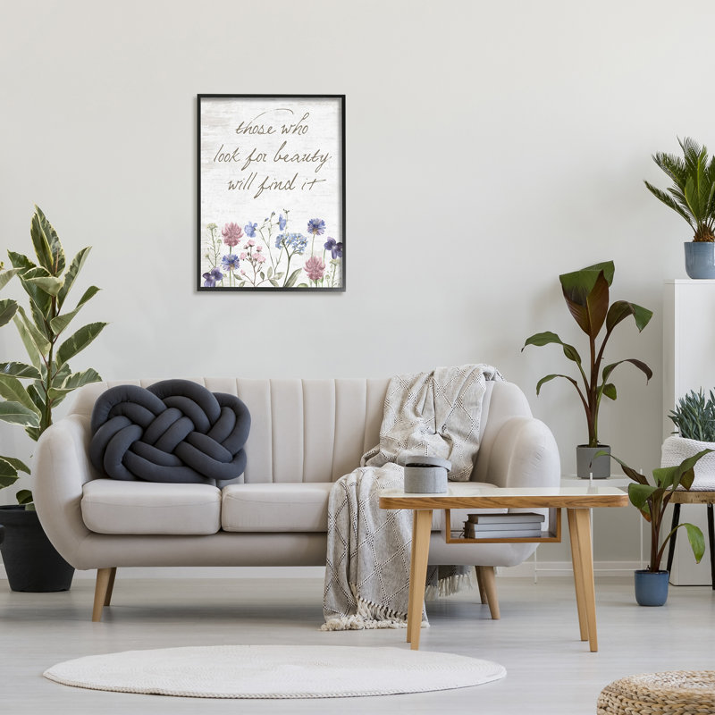 Look for Calligraphie de fleurs inspirantes, Giclée encadrée noir minuit, H 30 po x l 24 po x P 1,5 po