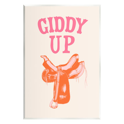 Giddy Up Phrase Wall Plaque Art by Victoria Barnes