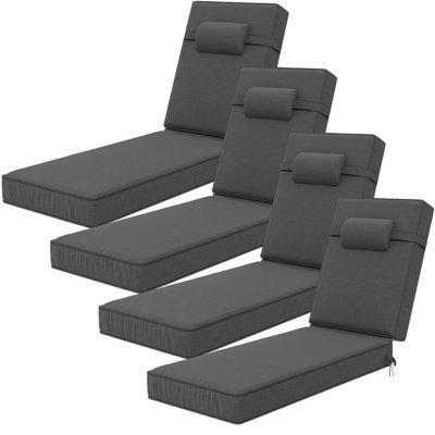 80" X 26" X 4" Outdoor Olefin Chaise Lounge Cushions(Set Of 4) by Hokku Designs