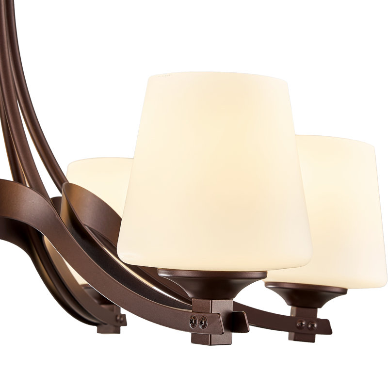 Lustre à intensité variable en acier 6 lumières / lustre traditionnel, Bronze frotté à l'huile