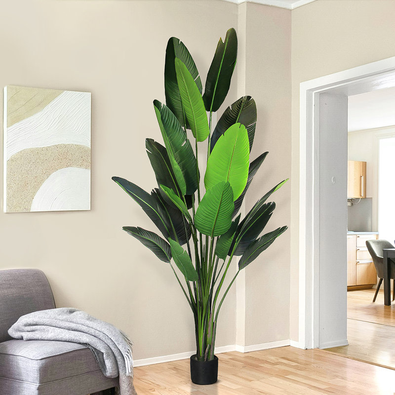 Palmier en pot artificiel, H 102 po x l 40 po x P 40 po