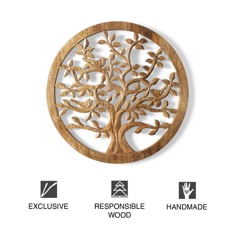 Wooden Carved Tree Of Life Wall Art