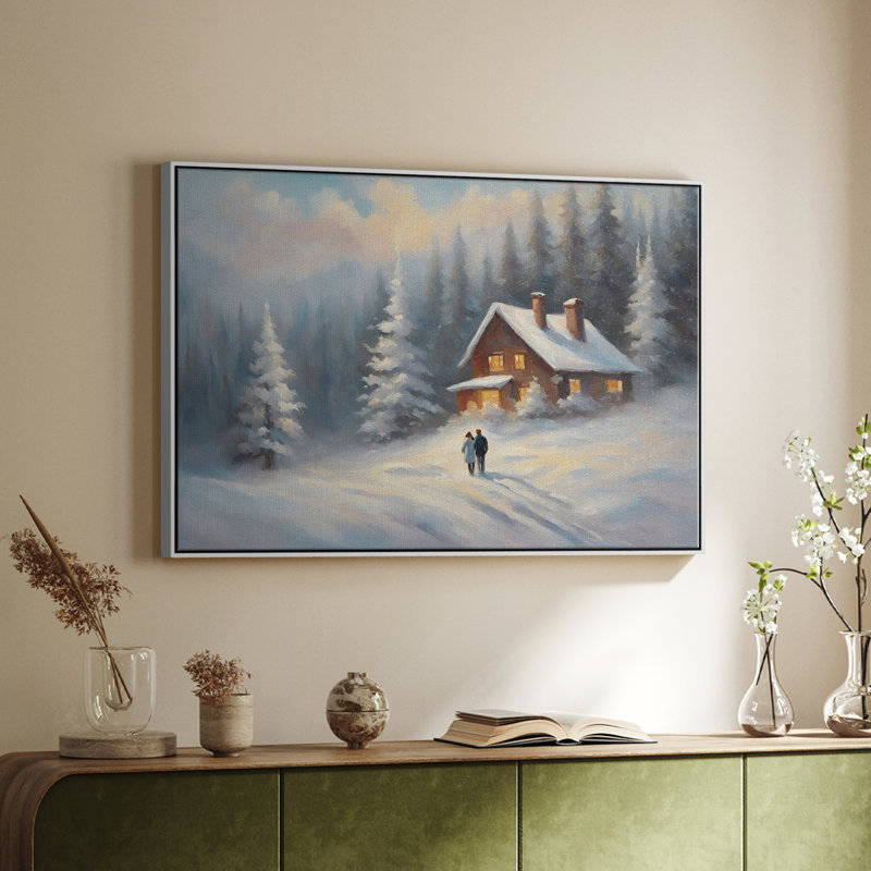 Paysage rétro CLCLXXIV, H 17 po x l 25 po x P 2 po, Toile encadrée flottée blanche