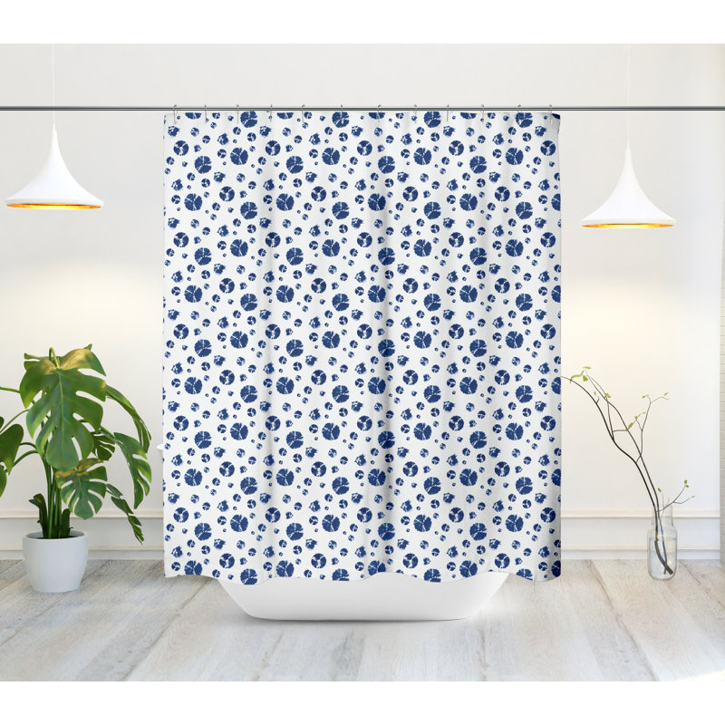 Rideau de douche, Blanc / bleu