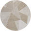 Tapis d'intérieur rond lavable géométrique brun et beige 8 'Taupe