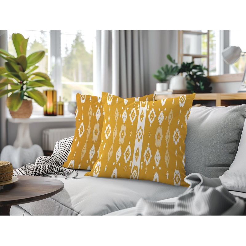 Oreiller réversible intérieur / extérieur Nita, 18 x 18, Jaune
