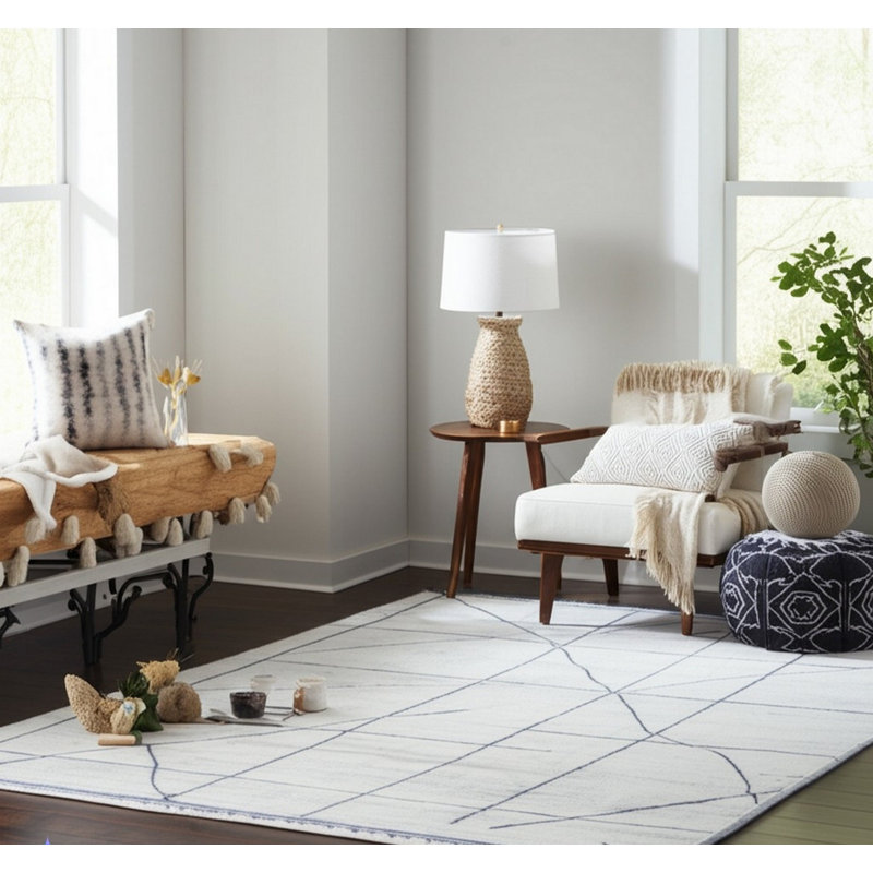 Hand Knotted Wool Geometric Area Rug