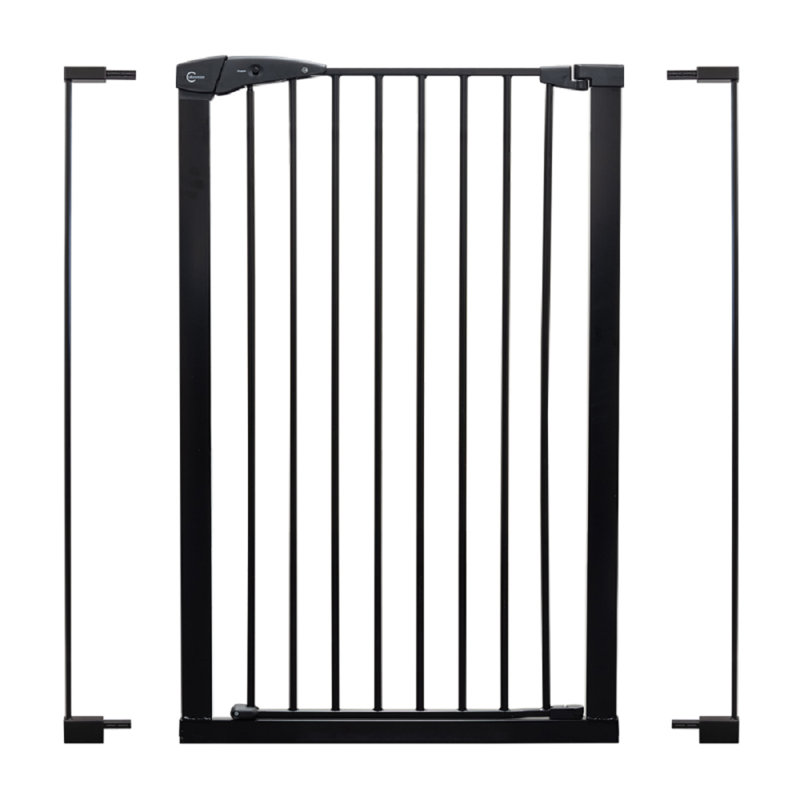 Darell Metal Pressure Mounted Pet Gate, Black
