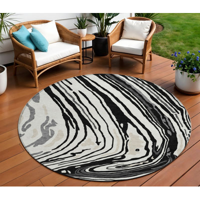 Tapis rond noir 8 po