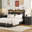 Ensemble de chambre à coucher 3 pièces Dornisha, commode double 6 tiroirs l 47,2 po et ensemble de tables de chevet 2 tiroirs avec station de charge-906890287-912321414