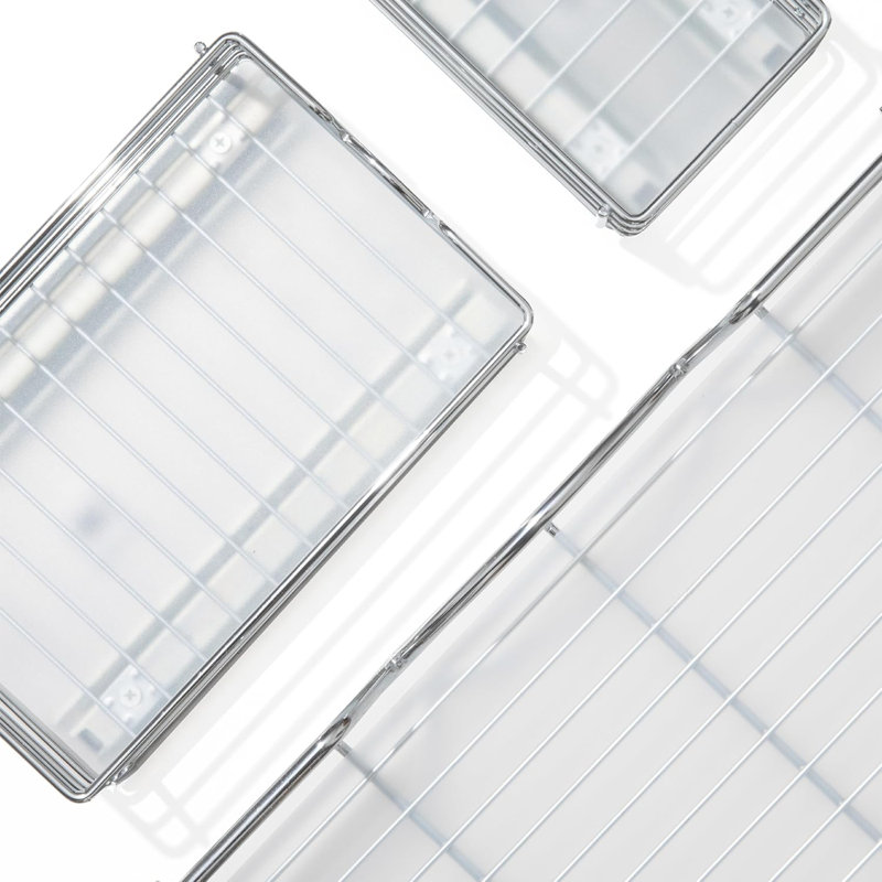 Doublure de tablette en plastique transparent transparent givré pour tablettes coulissantes, H 0,13 po x l 10 po x P 20 po
