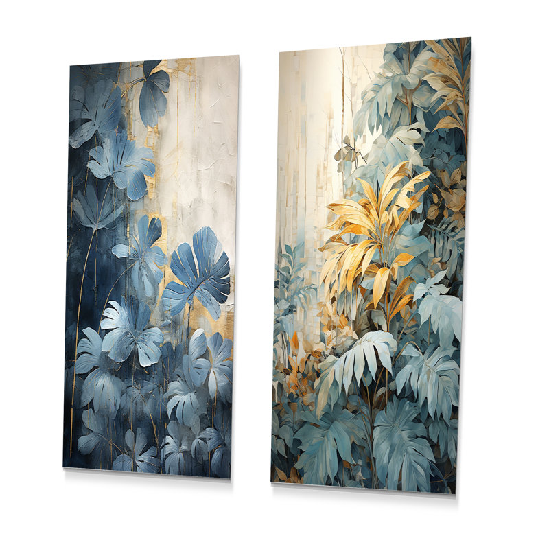 Ensemble de salon blanc et bleu Tropical, H 28 po x l 24 po