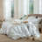 MooMee Gingham Duvet Cover Set 100% Washed Cotton Linen Like Lightweight-115836943-121465077