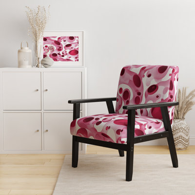 Hulten Velvet Geometric Armchair - Polka Dot Velvet Accent Chair
