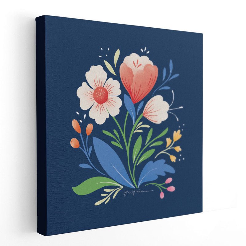 Flower Field I - reproduction d'art sur toile, H 24 po x l 24 po