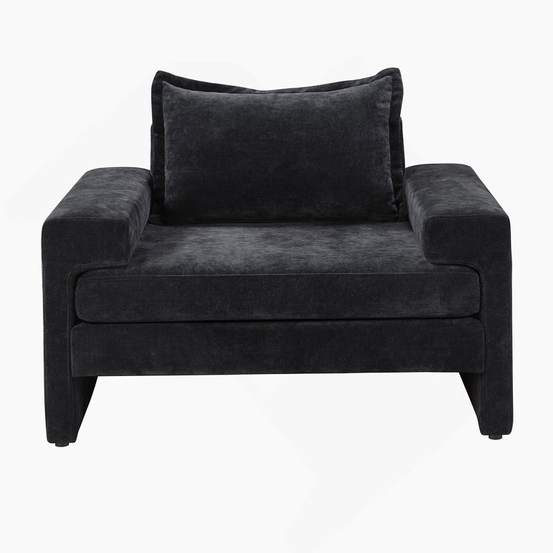 Fauteuil d'appoint 40,9 po Chenille, Noir