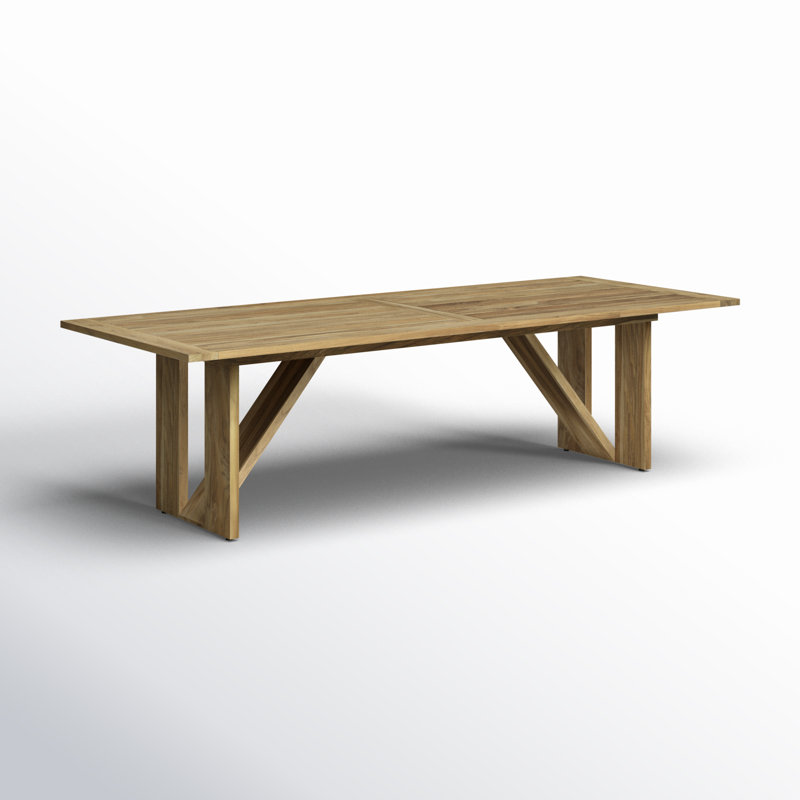 Narelle 107.75'' Natural Teak Rectangular Outdoor Dining Table
