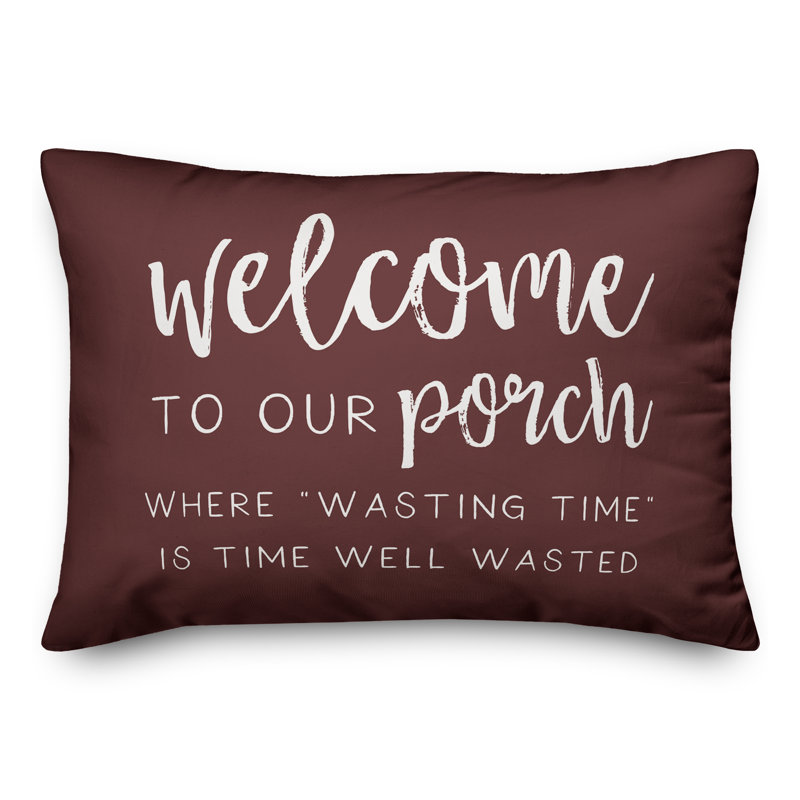 Coussin décoratif intérieur / extérieur en polyester , Marron, H 18 po x l 25 po