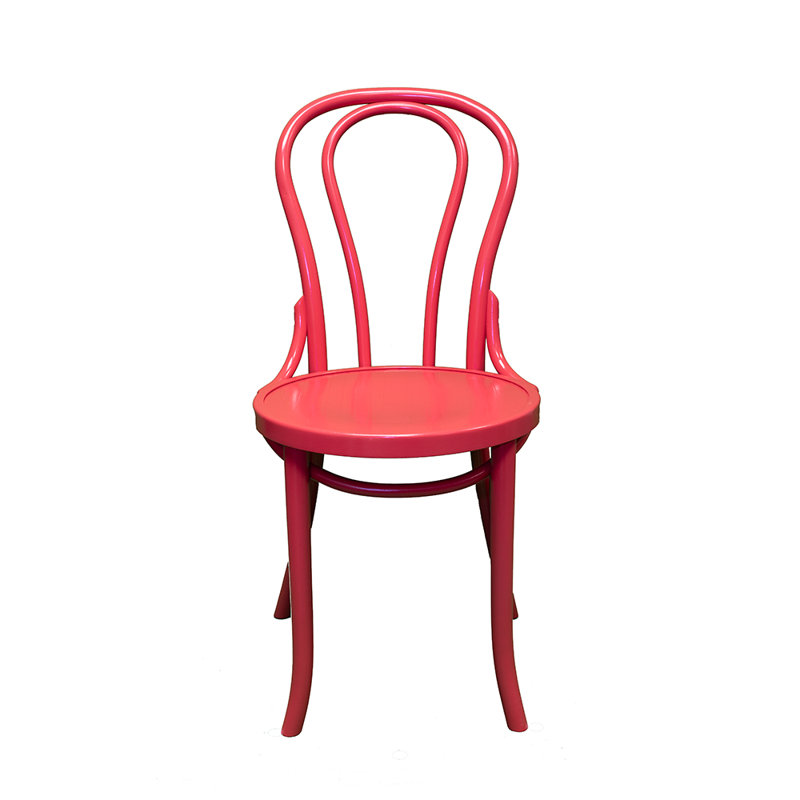 Springboro 43cm H Solid Wood Slat Back Stacking Side Chair, Red