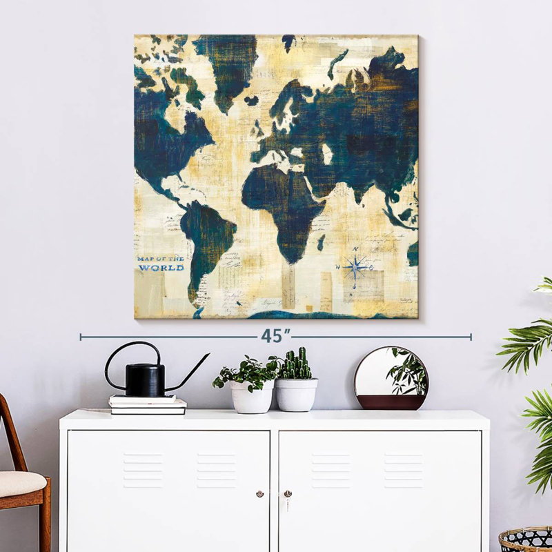 Aliaz Antique World Map Collage II, 33" H x 33" W