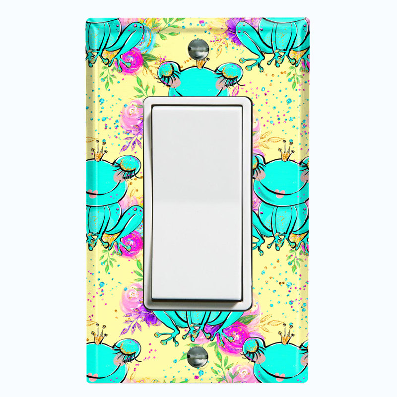 Princess Frog Green Crown Flower Yellow Animals 1 - Gang Rocker Standard Wall Plate