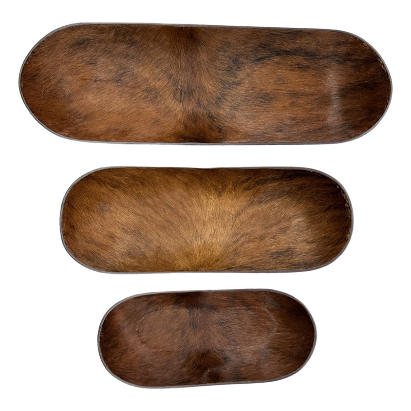 SOUTH AMERICAN Oval Cowhide Bowl