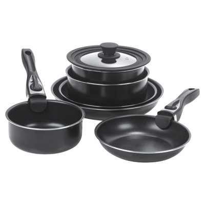 Symple Stuff Meghrig 7 Pieces Hard-Anodized Aluminum Non Stick Cookware Set