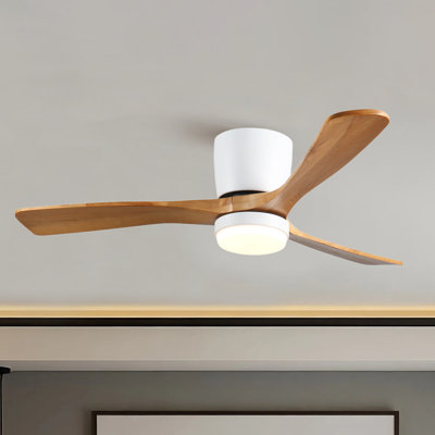 Ventilateur de plafond à moteur à courant continu de 42 po Epoch avec lumière DEL à intensité variable, pales en bois massif, commande de l'application, interrupteur mural et télécommande manuelle