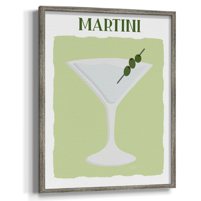 Martini Framed Print - Solid Wood, 30" H x 24" W