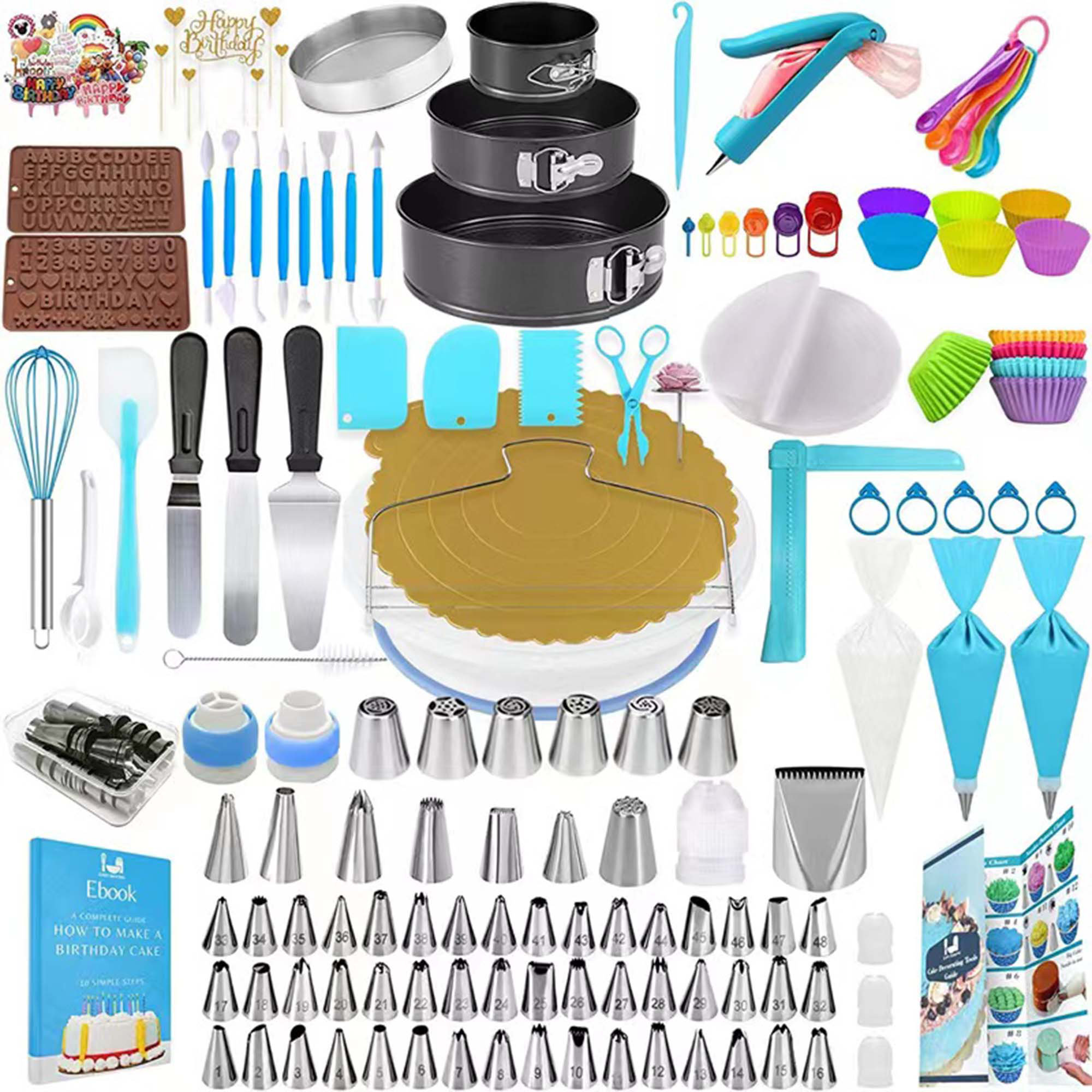32 Pieces Cake Decorating Supplies, Gyvazla Cake Decorating Tip Set with 20  Stainless Icing Tips, 5 Large Piping Nozzles, 1 Grass Nozzle, 1 Puffs Tip,  2 Couplers, 1 Brush, 2 Silicone Pastry Bags price in UAE | Amazon UAE |  kanbkam