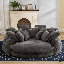 Canapé modulaire circulaire en chenille 71,65 po gris, coussins lavables, sans assemblage