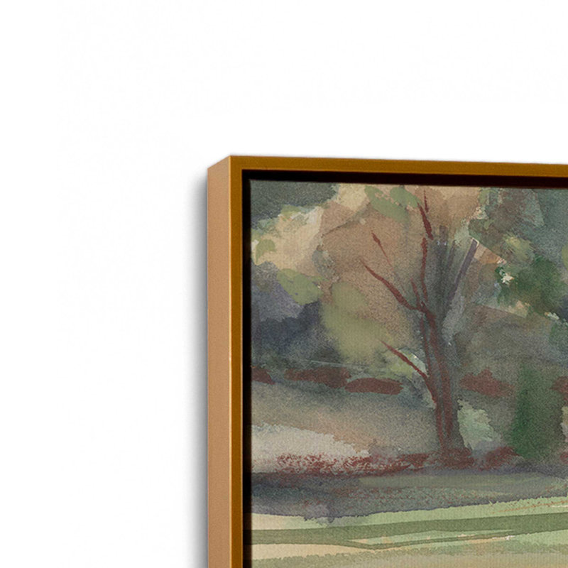 «Grazing Cows» par Stephen Calcasola, reproduction d'art sur toile, H 36 po x l 48 po, Doré