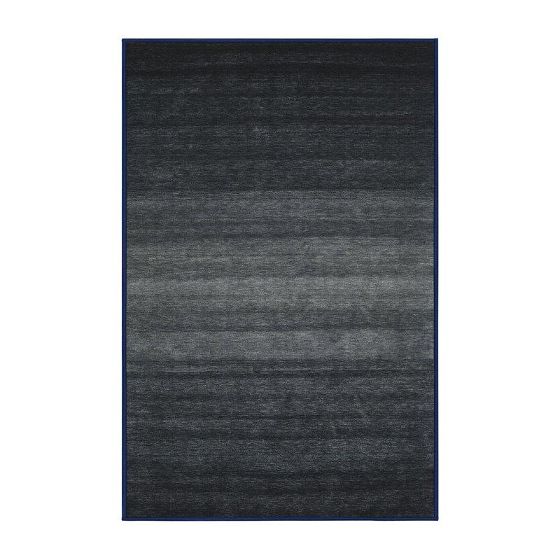 Tapis contemporain gris foncé, Rectangle 5 pi x 7 pi