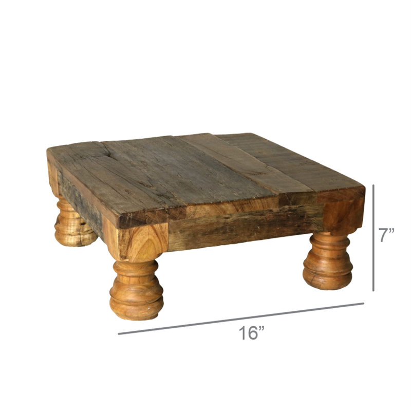 Beanland Solid Wood Single Coffee Table, 7" H x 16" W x 16" D