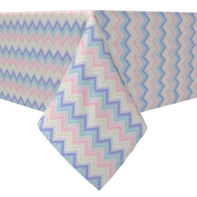 Fabric Textile Products, Inc. Rectangular Tablecloth, 100% Cotton, 60X84", Pastel Chevron