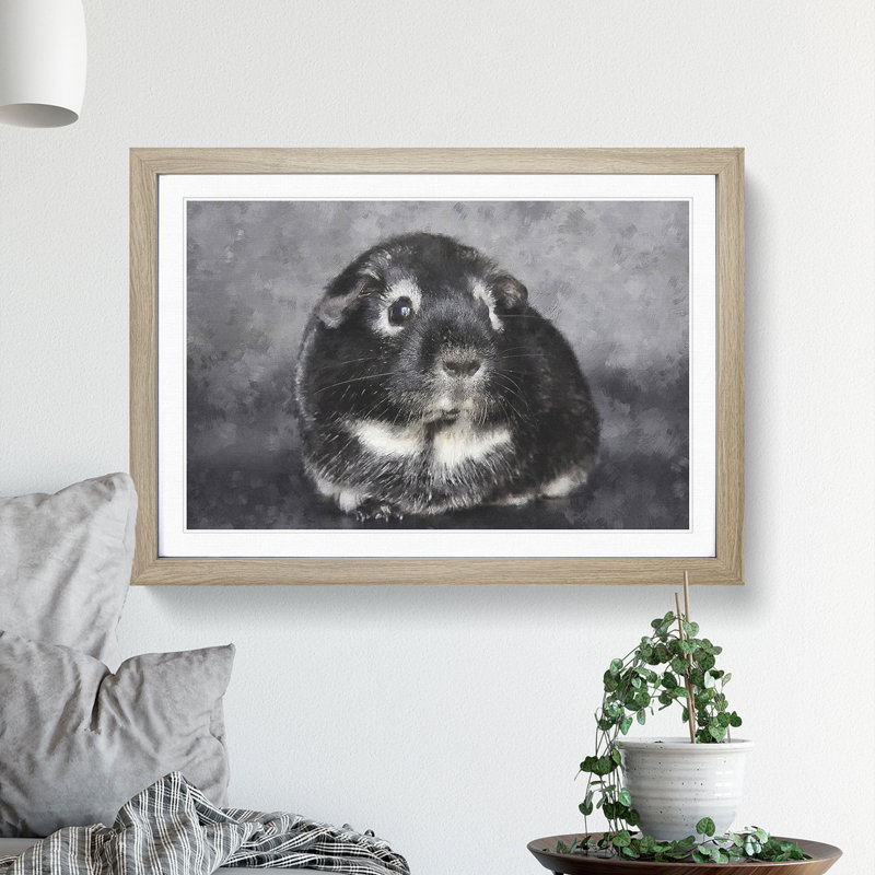 Guinea Pig - Framed Print, 27cm H x 36cm W x 2cm D, Oak Framed