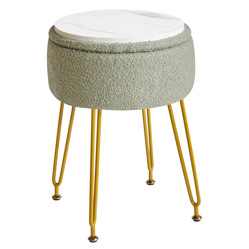 Ahilan Metal Accent Stool, Olive Green