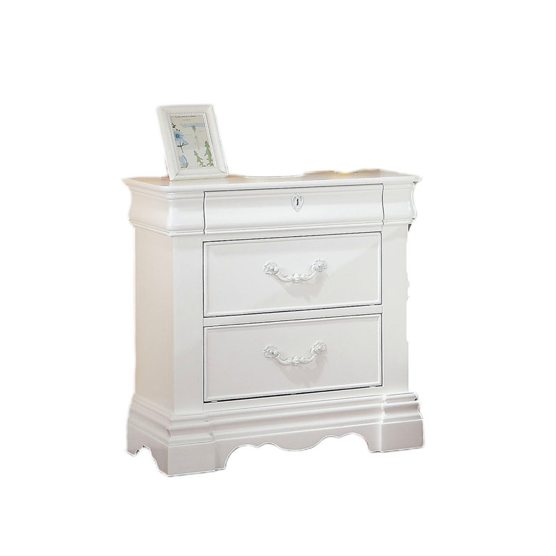 Table de chevet 3 en blanc - plateau doublé de feutre - paquet de 18