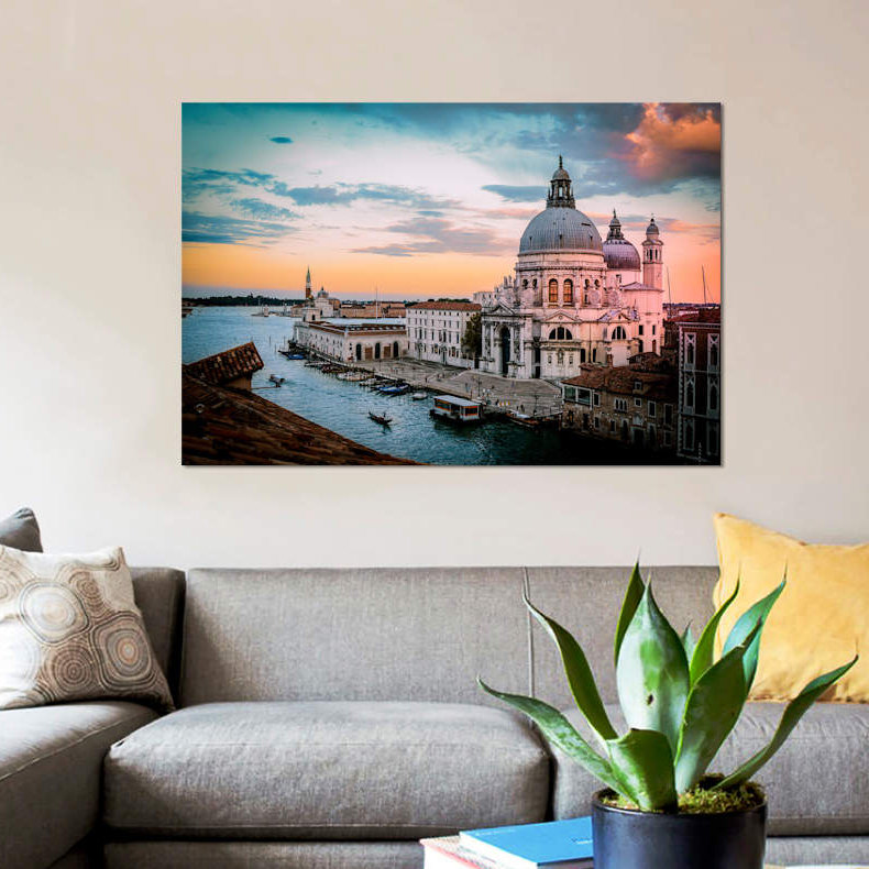 «Venice II», reproduction sur toile, H 8 po x l 12 po x P 0,75 po, Toile tendue, Pas de tapis