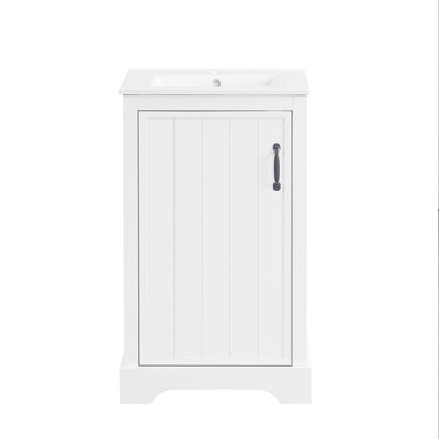 Armoire de salle de bain avec lavabo et porte à fermeture douce