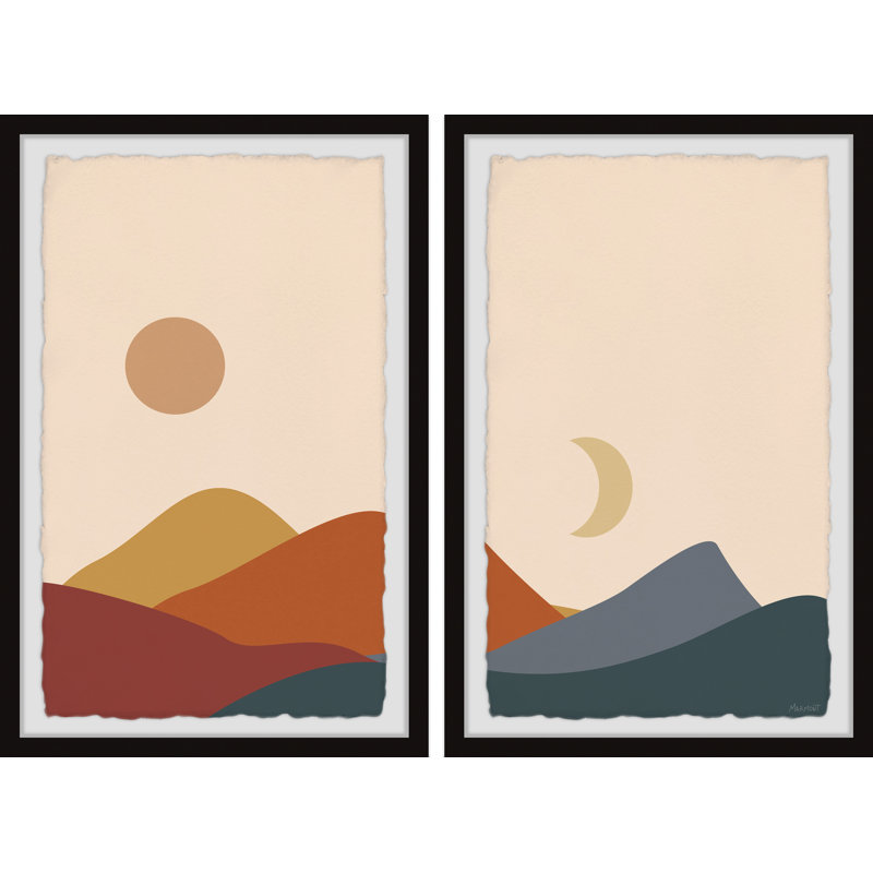 Janette Autumn Moon Over Hills by Marmont Hill - 2 Piece Single Picture Frame Painting, 91cm H x 61cm W x 3.8cm D