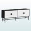 Meuble télé 60 po Wilfrid, fini en stratifié noir et blanc, l 58,71 po x P 15,37 po x H 23,48 po