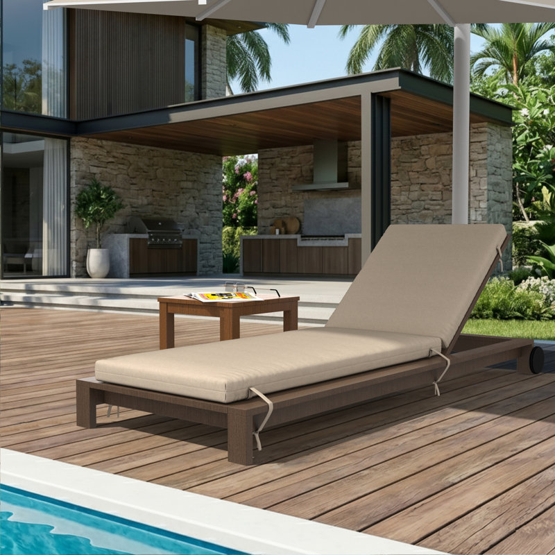 Lani Sunbrella® Outdoor Chaise Lounge Cushion, 22.5" W x 74" D, Sunbrella Bliss Sand