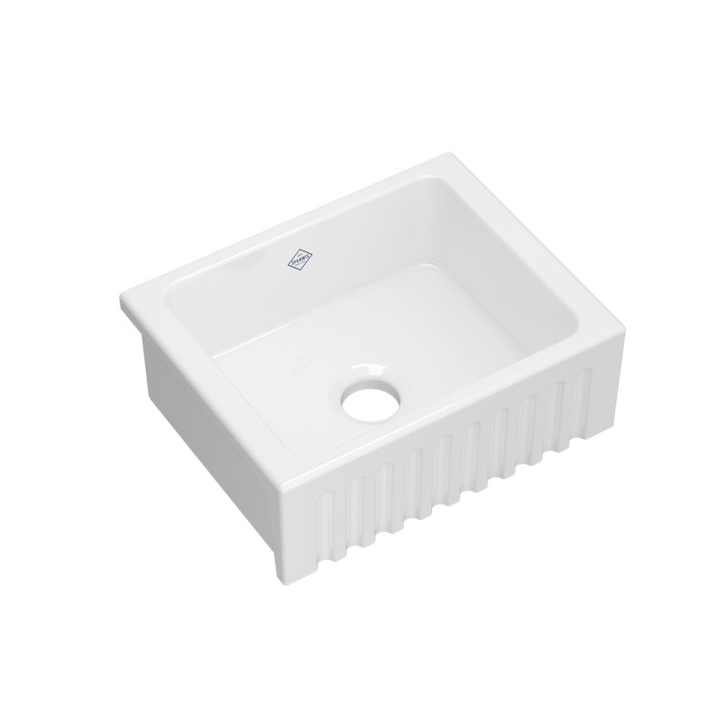 24" Bowland Single Bowl Apron Front Fireclay Kitchen Sink