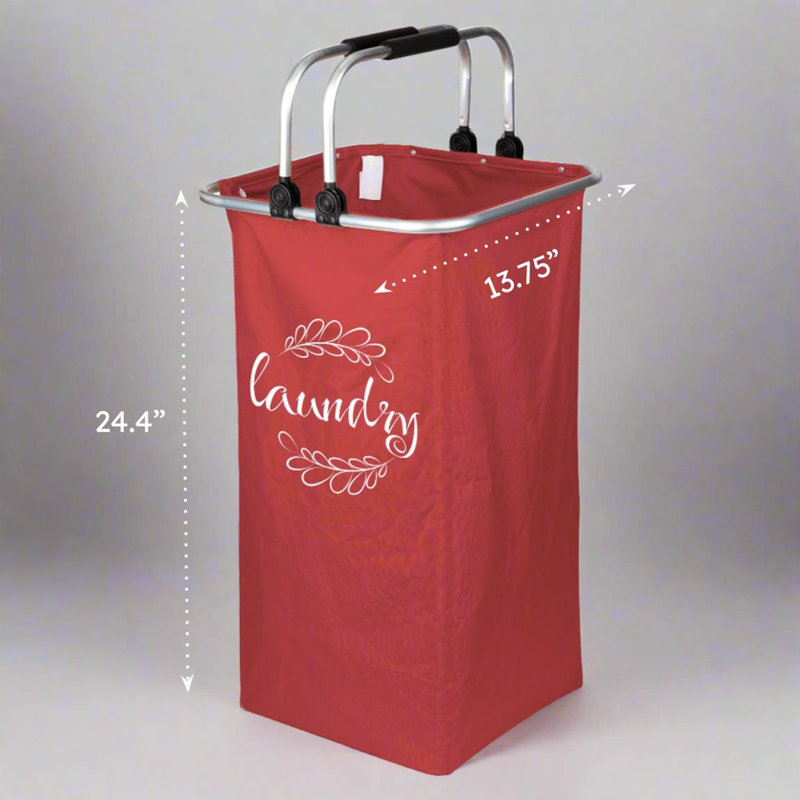 Panier à linge en tissu avec poignées, Rouge