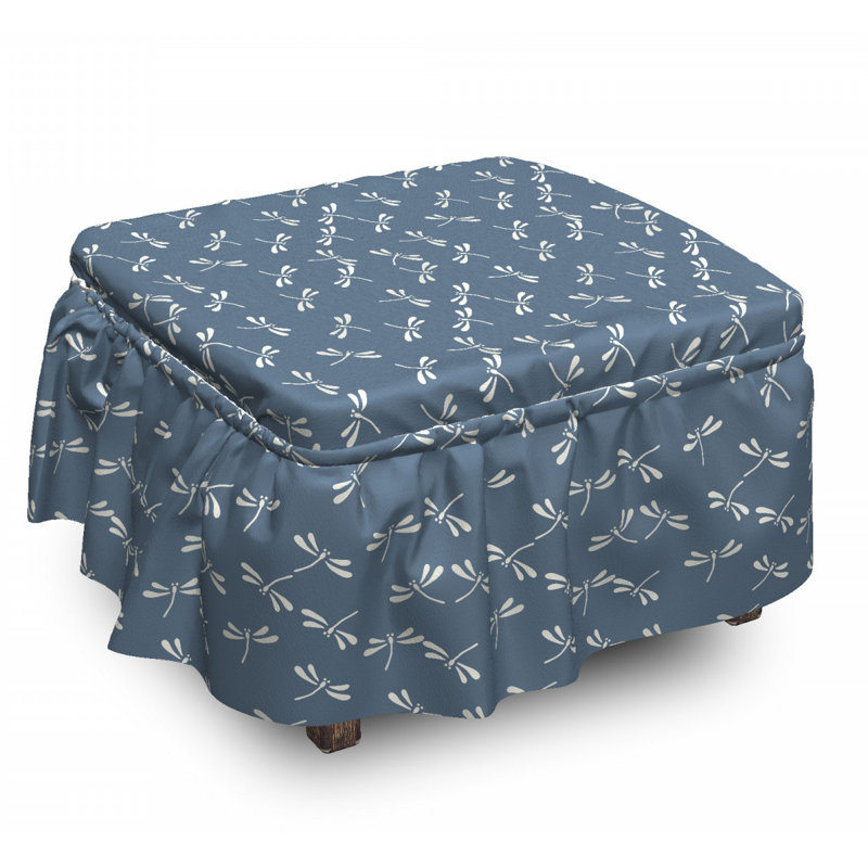 Ensemble de housse pour repose-pieds à coussin de boîte 2 pièces japanese libellule