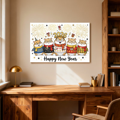 Animals Cute Hamsters Celebrate New Year 2026