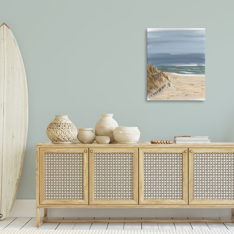 Art mural sur toile Serene Beach Fence par Jan Weiss, H 30 po x l 24 po
