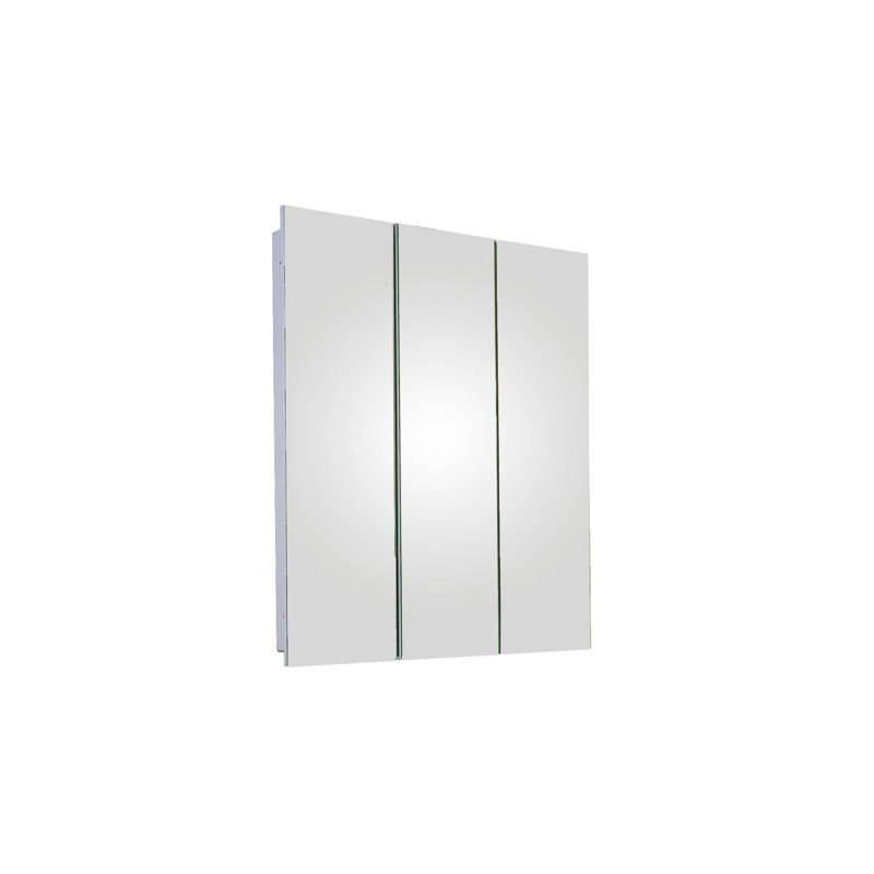 Deandre Tri-View Medicine Cabinet, 24" x 30", Flat Polished Edge